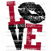 LOVE lips black red Sublimation transfers Heat Transfer