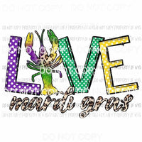 Love Mardi Gras leopard crawfish Sublimation transfers Heat Transfer
