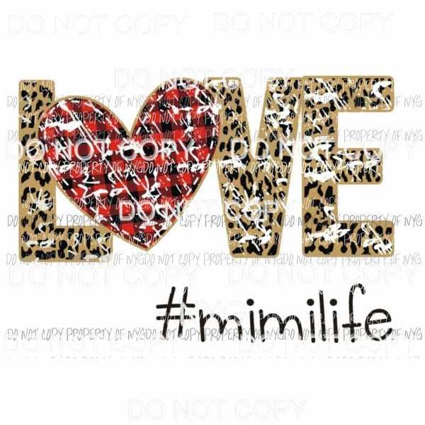 LOVE #mimilife leopard red plaid Sublimation transfers Heat Transfer