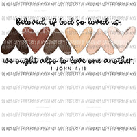 Love One Another hearts Sublimation transfers Heat Transfer