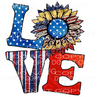 Love Patriotic Sunflower #1 Sublimation transfers - Heat 