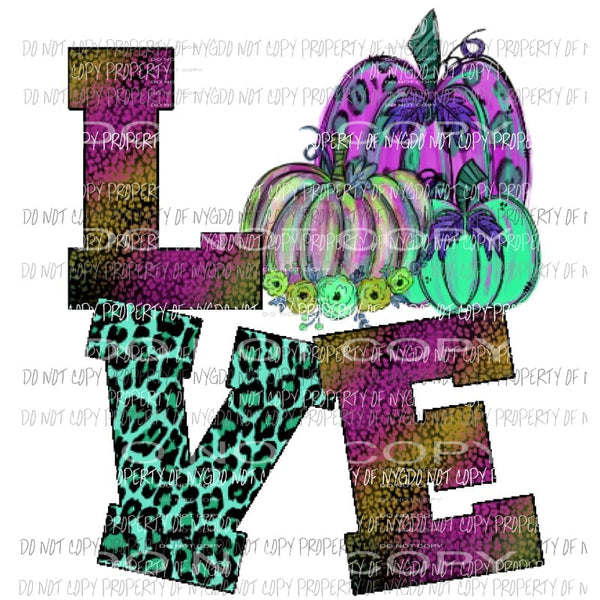 Love Pumpkin Fall 2 Sublimation transfers Heat Transfer