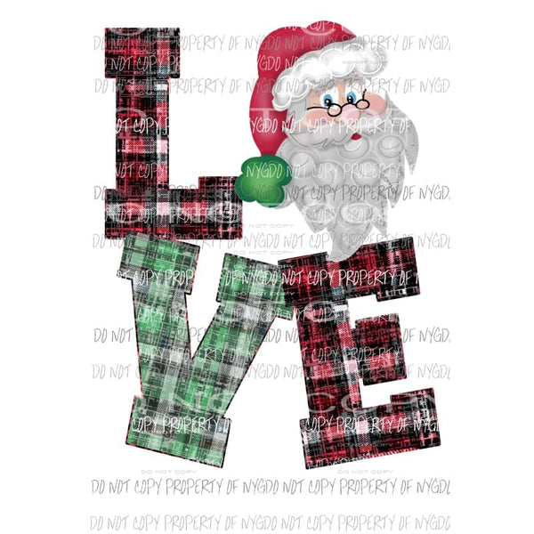 Love Santa # 2 Sublimation transfers Heat Transfer