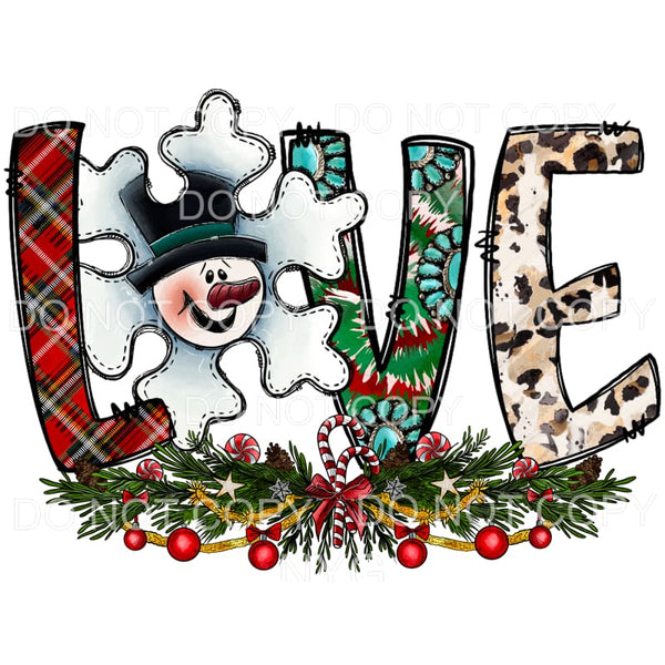 Love Snowman Winter # 4035 Sublimation transfers - Heat 