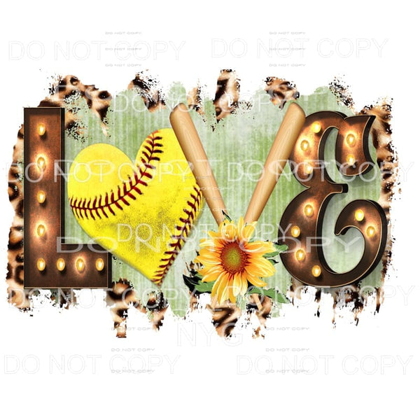 LOVE SOFTBALL # 9 Sublimation transfers - Heat Transfer