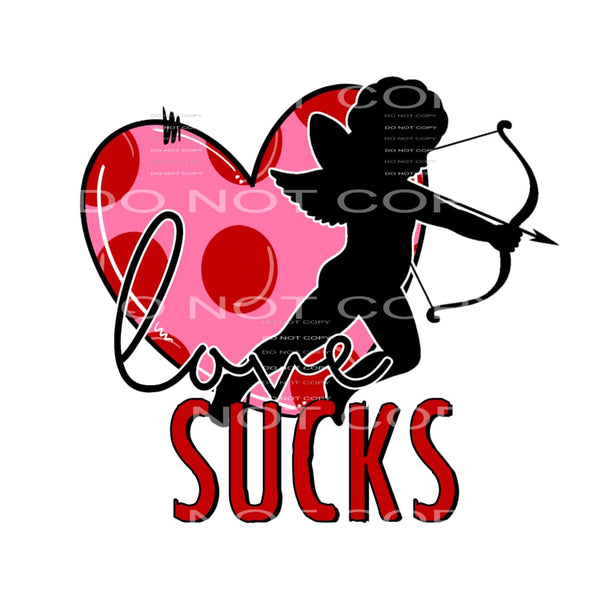 Love Sucks Cupid Pink Red Heart Valentines Day #2398 
