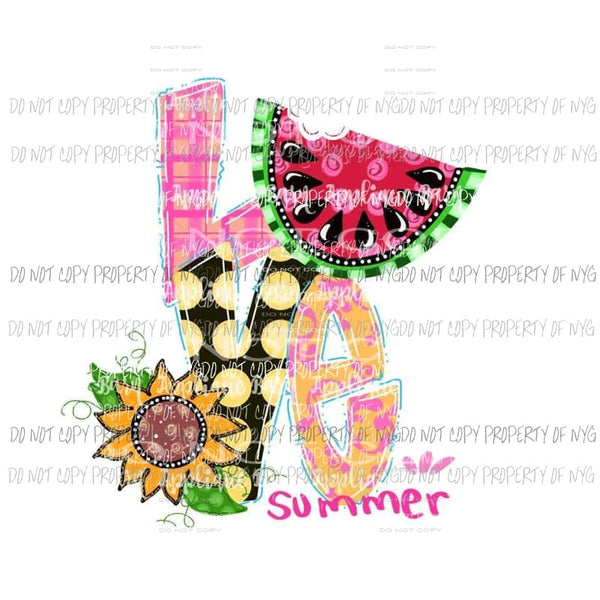 Love summer Sublimation transfers Heat Transfer