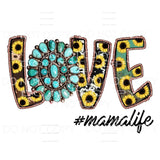Love Turquoise sunflower Mama - Mimi - Mom - Nana other 