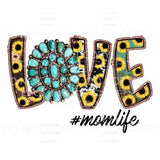 Love Turquoise sunflower Mama - Mimi - Mom - Nana other 