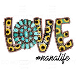 Love Turquoise sunflower Mama - Mimi - Mom - Nana other 