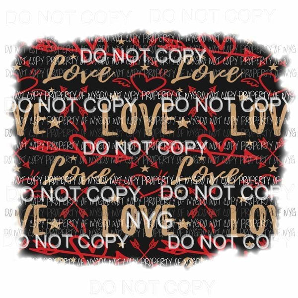 Love with arrows torn edges Sublimation transfers Heat Transfer