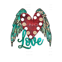 love with wings heart # 8871 Sublimation transfers - Heat 
