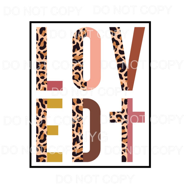 Loved Cross Half Leopard Framed #737 Sublimation transfers -
