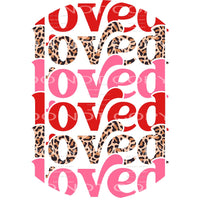 Loved Stacked Leopard Heart Circle Valentines Day #2599 