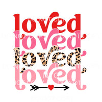 Loved Stacked Red Pink Leopard Valentines Day #2242 
