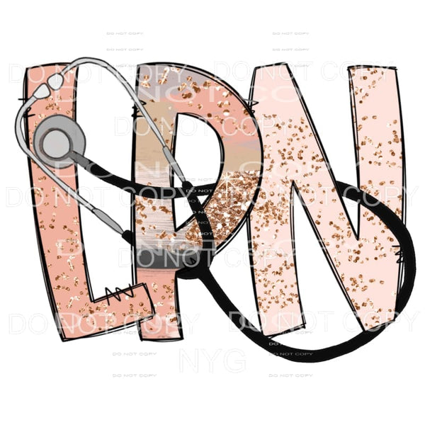 LPN Licensed Practical Nurse Pink Glitter Stethoscope 