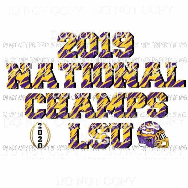 LSU Champs # 5 tigers Sublimation transfers Heat Transfer