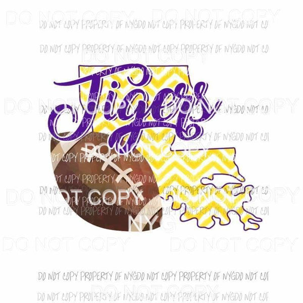 LSU Tigers Louisiana football chevron state Sublimation transfers Heat Transfer