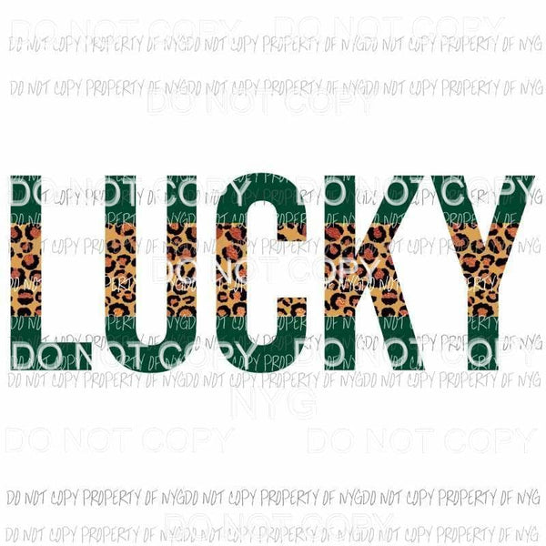 LUCKY #1 leopard green Sublimation transfers Heat Transfer