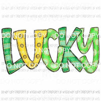 LUCKY #1 stripes polka dots gold horseshoe Sublimation transfers Heat Transfer