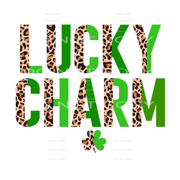 Lucky Charm Half Leopard Clover St Patricks Day #2518 