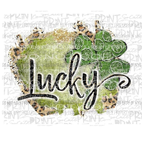 Lucky - Green Sublimation transfers St patricks day patty Heat Transfer