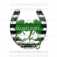 Lucky horseshoe #1 shamrock duo Sublimation transfers Heat Transfer