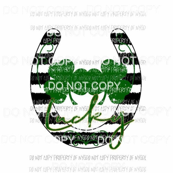 Lucky horseshoe #1 shamrock duo Sublimation transfers Heat Transfer