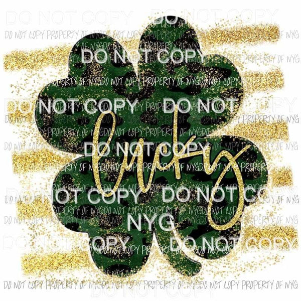 Lucky Leopard Shamrock #3 Sublimation transfers Heat Transfer
