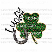 Lucky leopard shamrock horseshoe Sublimation transfers Heat Transfer