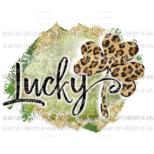 Lucky - leopard Sublimation transfers St patricks day patty Heat Transfer