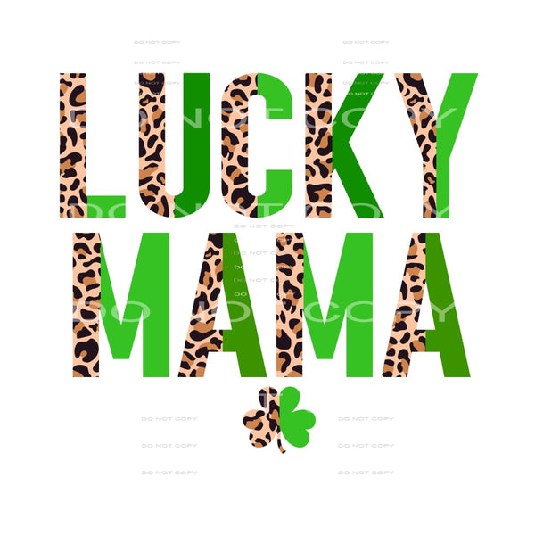 Lucky Mama Half Leopard Clover St Patricks Day #2523 