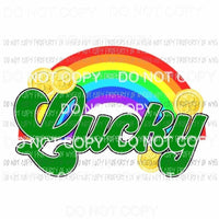 Lucky rainbow gold Sublimation transfers Heat Transfer