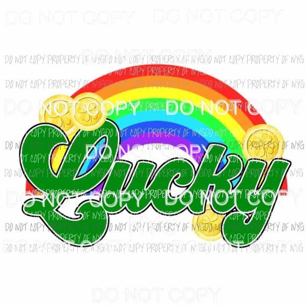 Lucky rainbow gold Sublimation transfers Heat Transfer