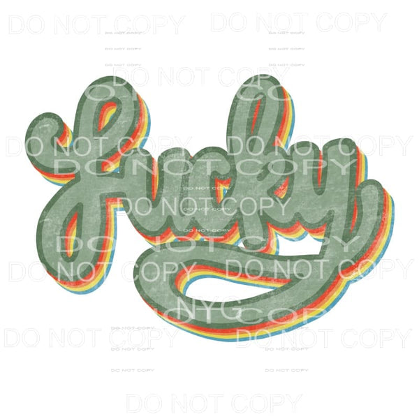Lucky Retro Green Sublimation transfers - Heat Transfer