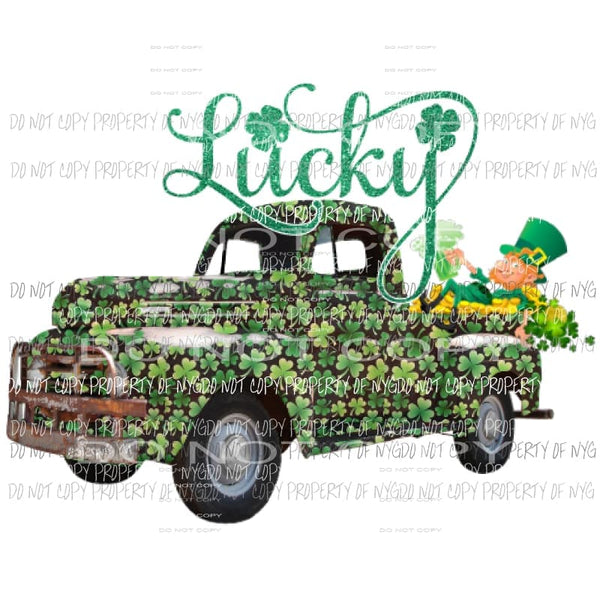Lucky Saint Pattys day truck Sublimation transfers Heat Transfer