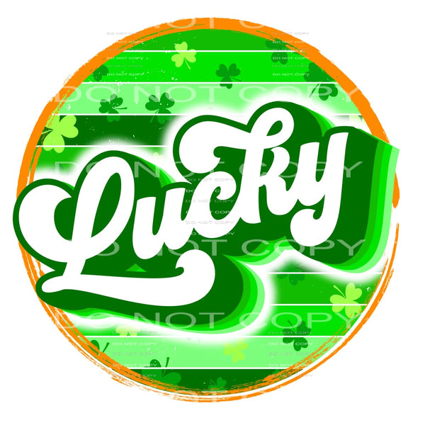 Lucky Shamrock Circle Gold St Patricks Day #2534 Sublimation
