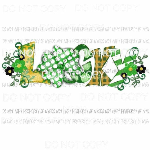 lucky shamrock Sublimation transfers Heat Transfer