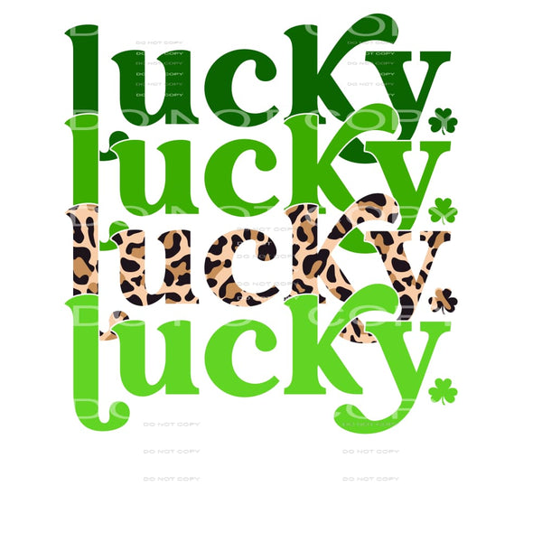 Lucky Stacked Leopard St Patricks Day #2535 Sublimation 