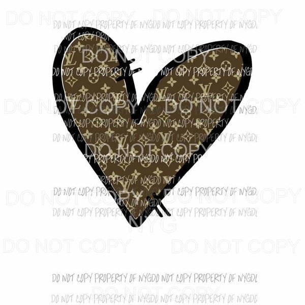 LV Heart #6 louis vuitton brown Sublimation transfers Heat Transfer