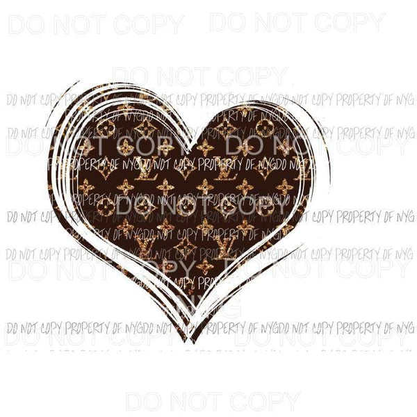 LV heart brown louis vuitton Sublimation transfers Heat Transfer