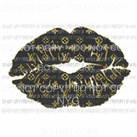LV Lips #2 black louis vuitton Sublimation transfers Heat Transfer