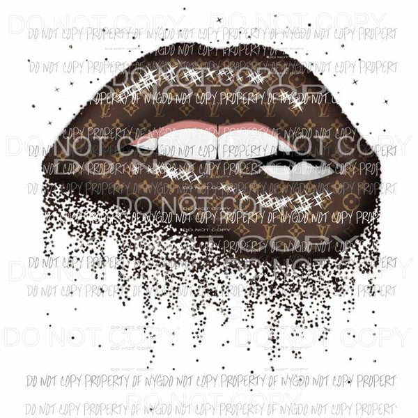 LV Lips # 5 Brown Sublimation transfers Heat Transfer