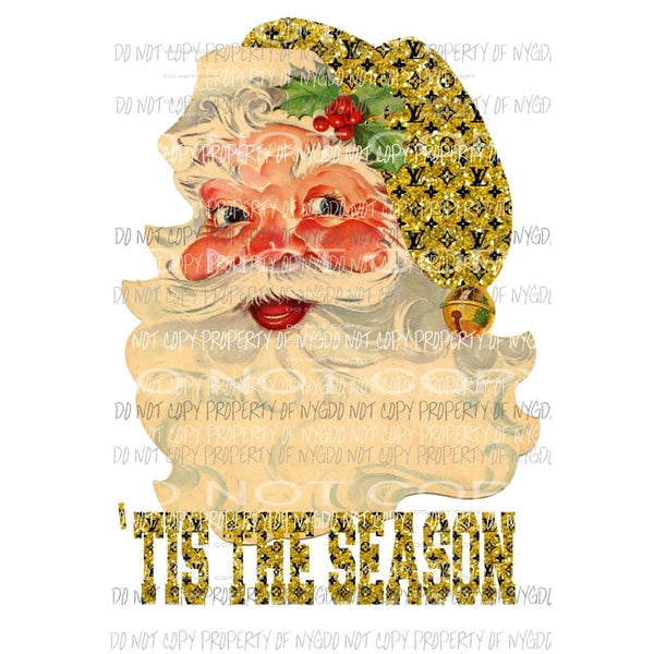 LV Louis Santa GOLD Sublimation transfers Heat Transfer