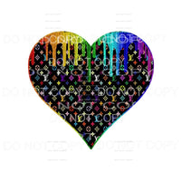 LV Louis Vuitton Paint Drip Heart #2 Sublimation transfers -