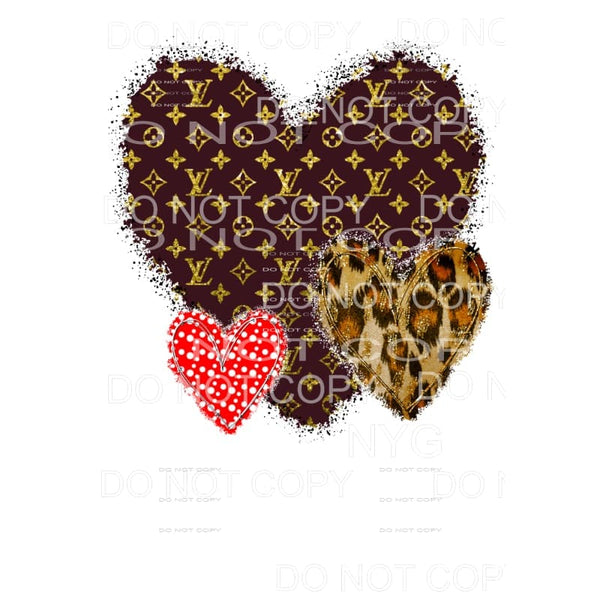 LV Trio Heart Leopard Dots # 3 Sublimation transfers - Heat 