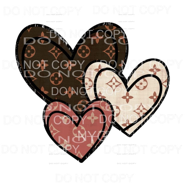 L.V. Heart Brown & Pink - Sublimation Transfer