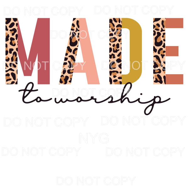 Made To Worship Half Leopard Neutral Sublimation transfers -
