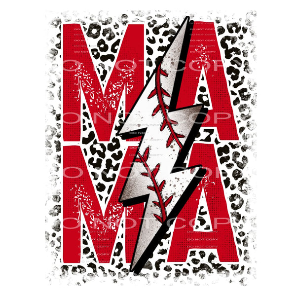 Mama baseball # 1233 Sublimation transfers - Heat Transfer
