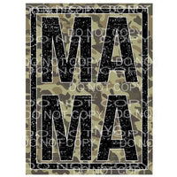 Mama Black Glitter Camo Framed Sublimation transfers - Heat 